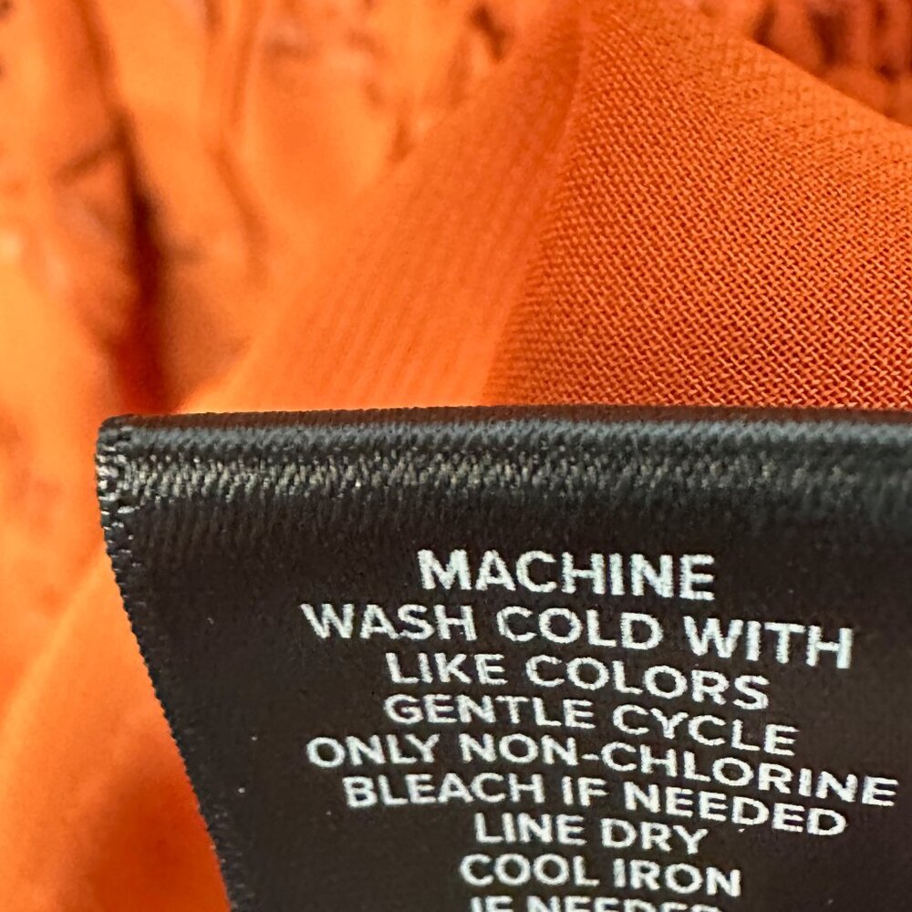 NWT Torrid Georgette Eyelet Smoked Waist Puff Sleeve Brown Peplum Top Size4 (26) - Picture 6 of 8